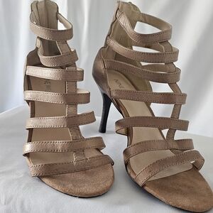 Nine West Tan Strappy Heels
